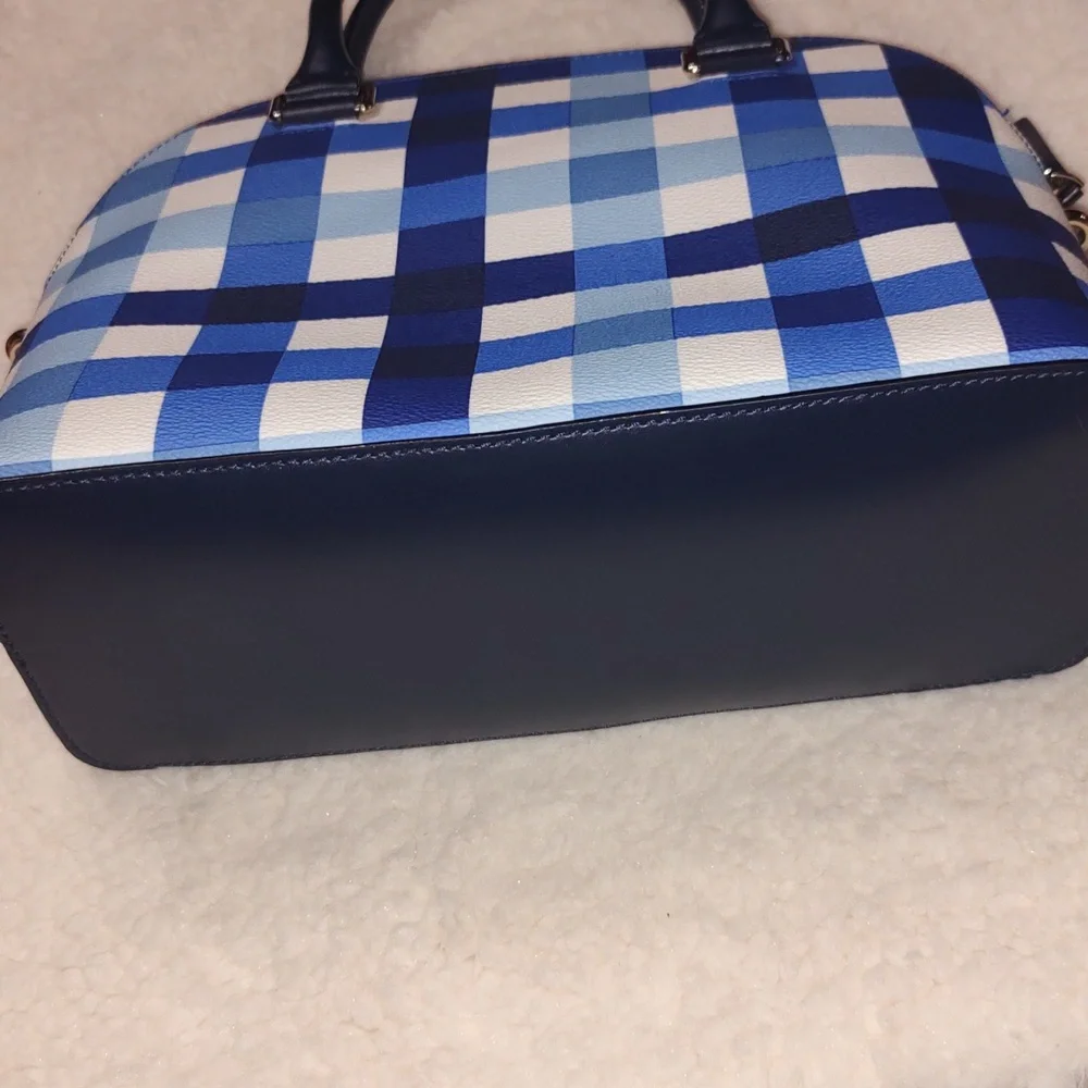 Super Rare Kate Spade Blue Plaid Bag - Picture 3 of 15